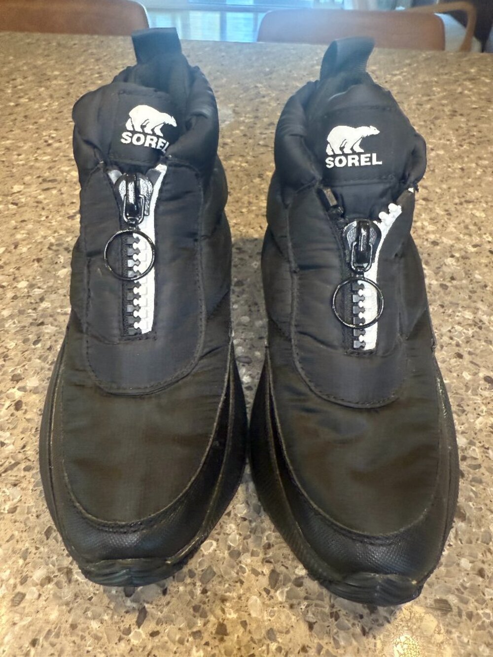 Sorel Out N About III Puffy Zip Black White Snow Boot